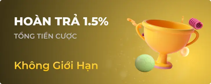 Khuyến mãi hoàn trả 1.5% tại 777kingbet